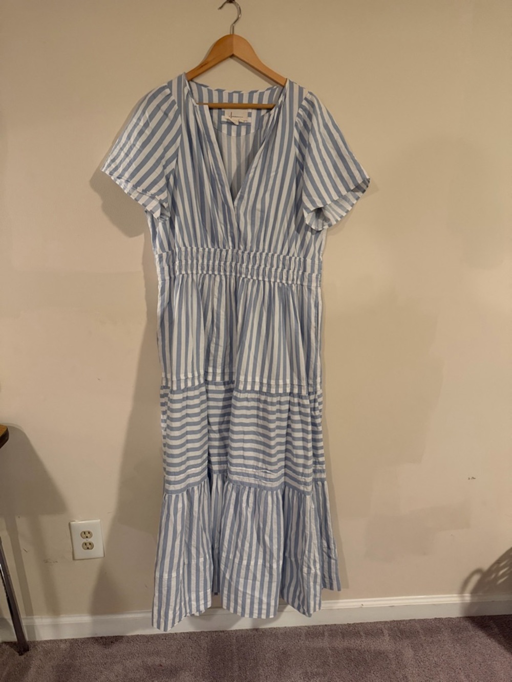 Striped White and blue Anthropologie Somerset Maxi Dress - Picture 7 of 7